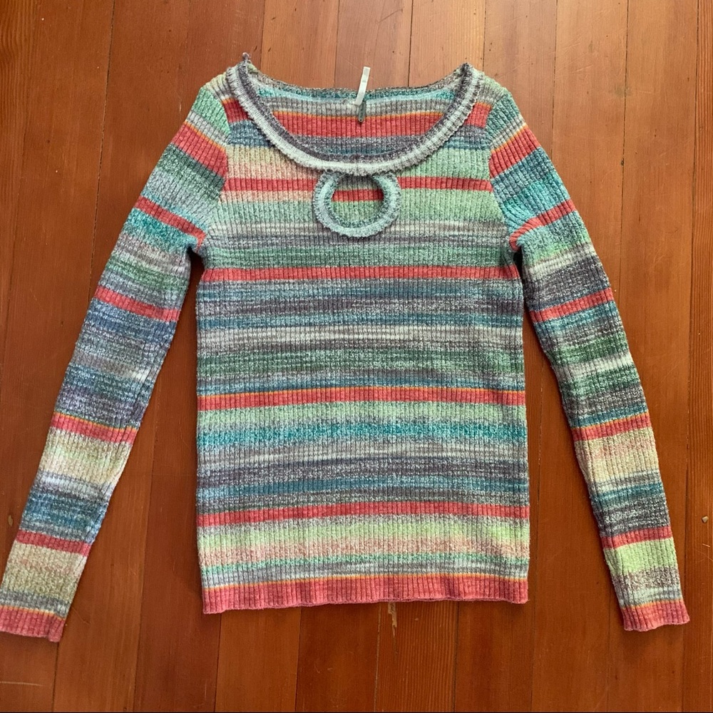 Free people rainbow pastel sweater